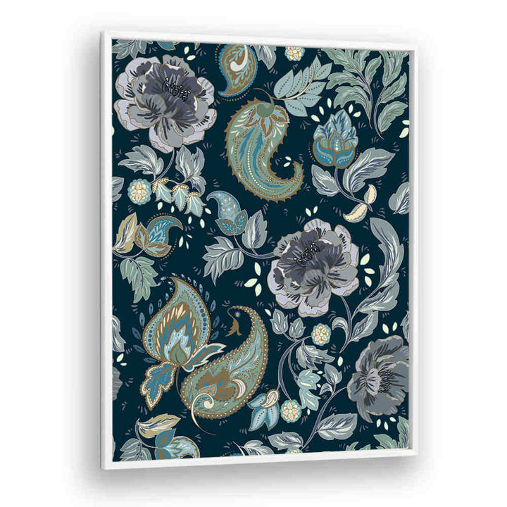 Transform your space with MOONSHINE BLUE, PATTERN ART PRINTS featuring elegant florals and intricate designs.