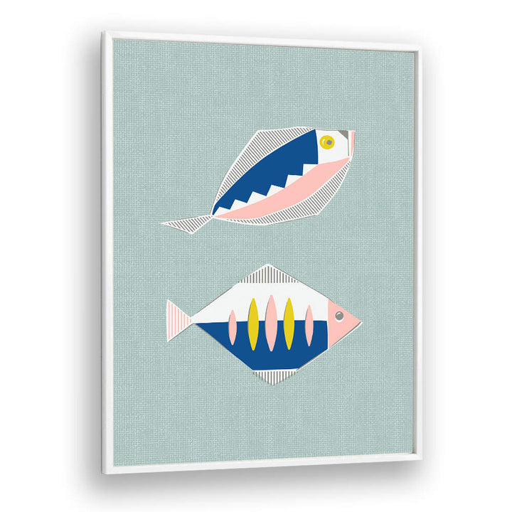 MID CENTURY KITCHEN FISHES MINT II , KITCHEN POSTERS