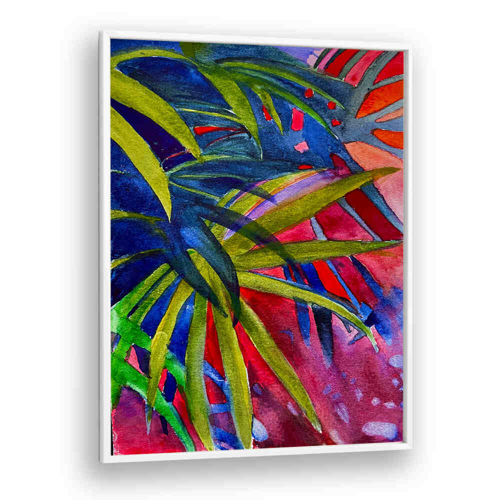 PALM SUNSET , FLORAL FLOWER PAINTINGS