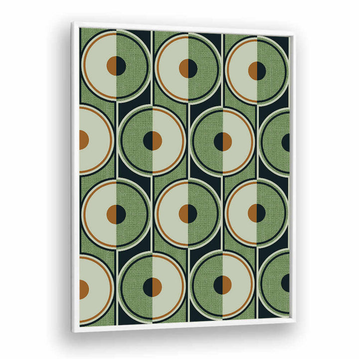 RETRO CIRCLES GREEN , GEOMETRIC ART PRINTS