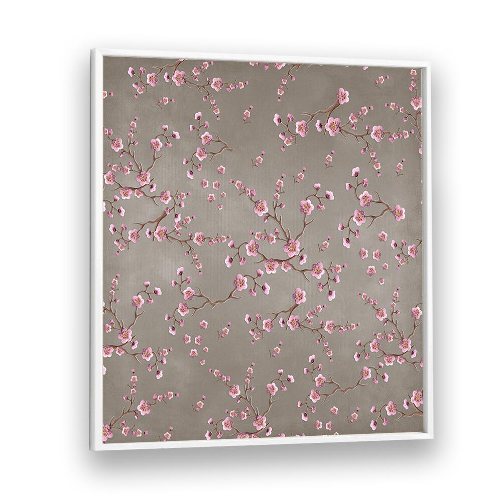 Delicate pink blossoms adorn the SAKURA BEIGE, FLORAL FLOWER PAINTINGS, perfect for enhancing your living space.
