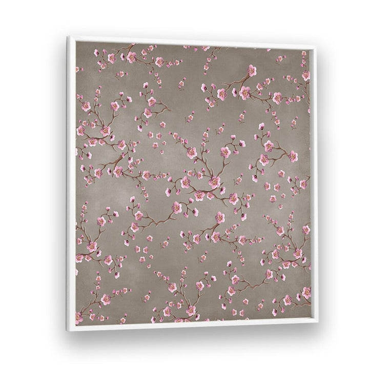 Delicate pink blossoms adorn the SAKURA BEIGE, FLORAL FLOWER PAINTINGS, perfect for enhancing your living space.