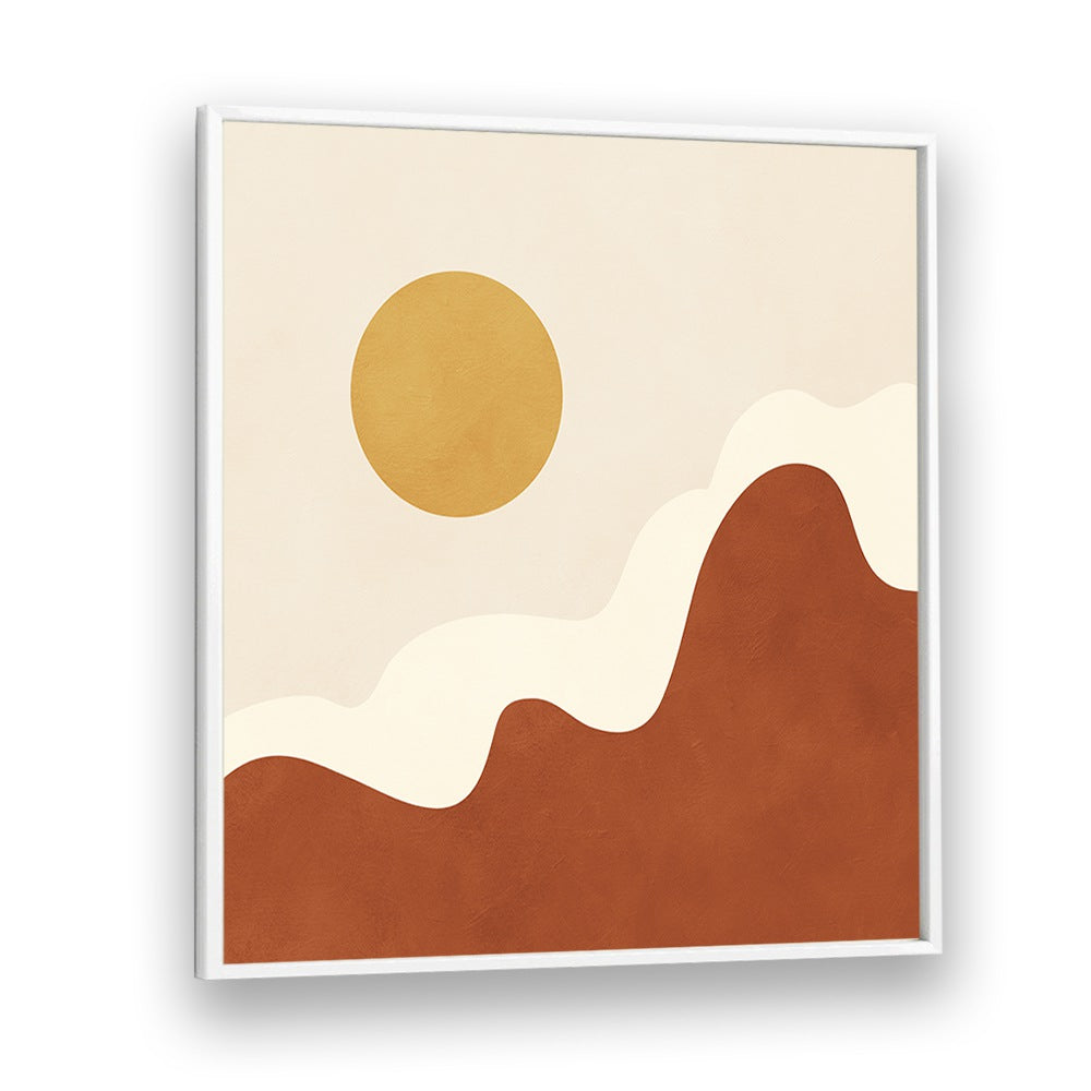 Stylized Sun Above Curved, Boho Art Paintings enhance your space with earthy aesthetics and abstract charm.