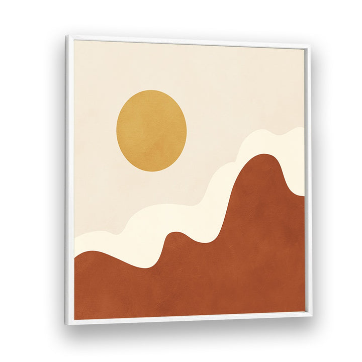 Stylized Sun Above Curved, Boho Art Paintings enhance your space with earthy aesthetics and abstract charm.