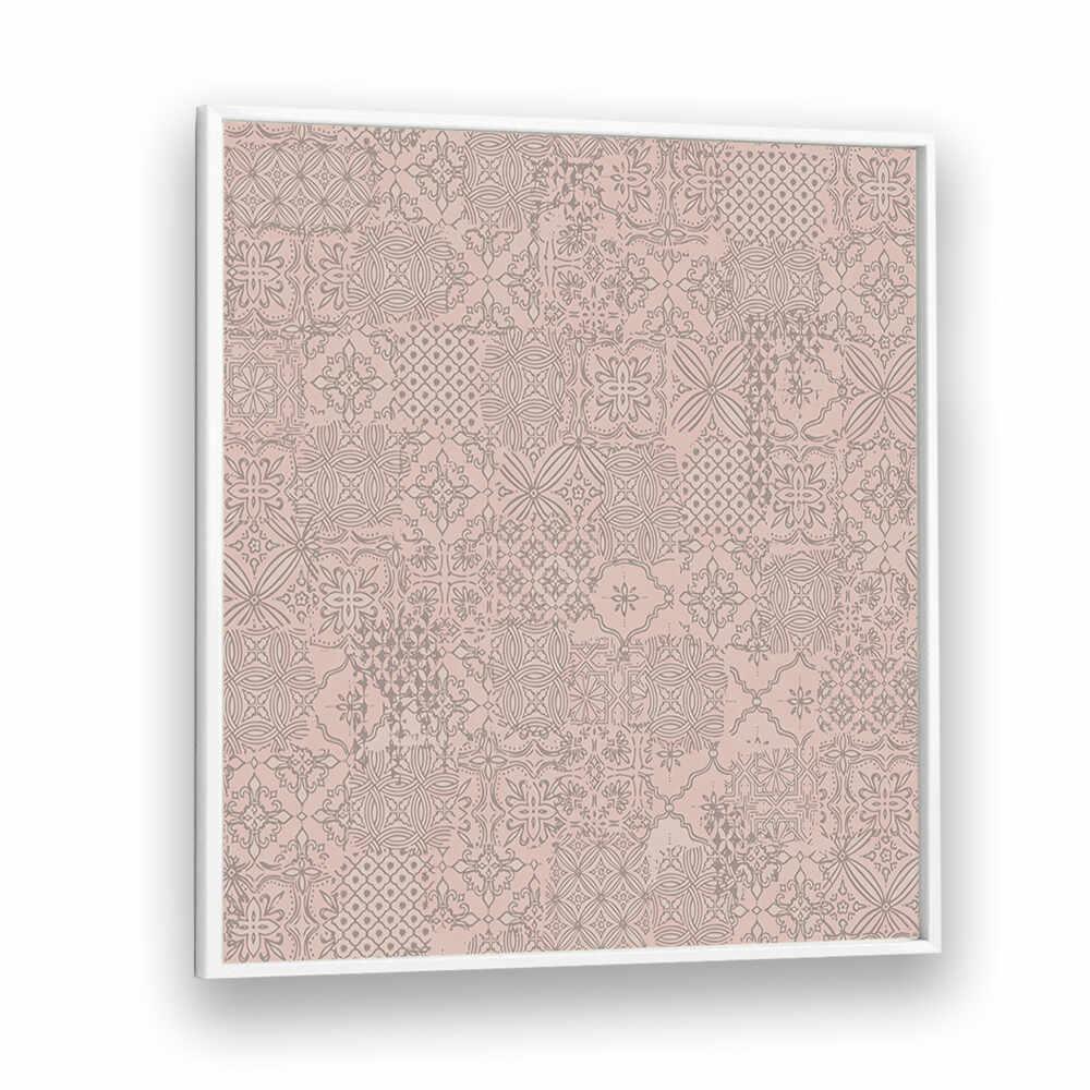VINTAGE TILE PATTERN CLASH SOFT PINK , PATTERN ART PRINTS