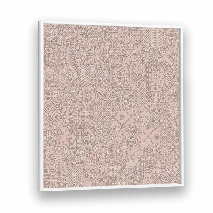 VINTAGE TILE PATTERN CLASH SOFT PINK , PATTERN ART PRINTS
