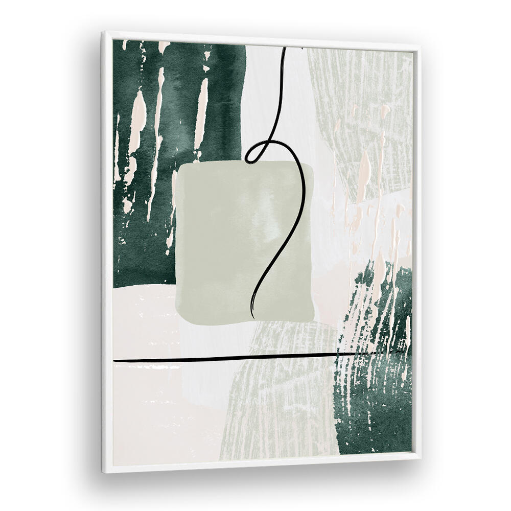 ABSTRACT SHAPES IN GREEN III , BOHO ART PAINTINGS