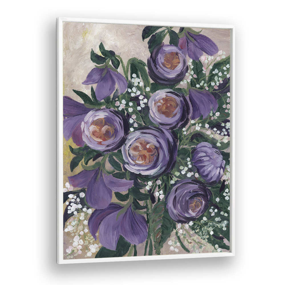 AALIYAH PAINTERLY ENGLISH ROSES , FLORAL FLOWER PAINTINGS