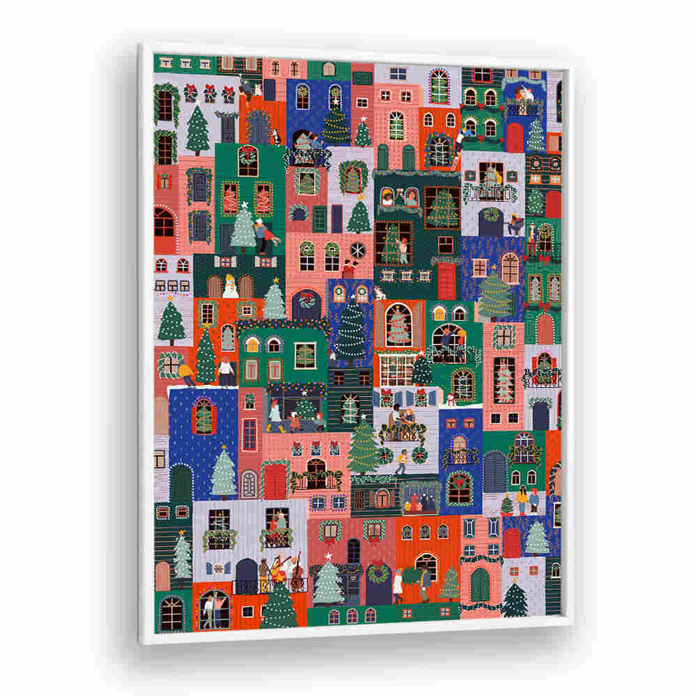 HOLIDAY HOUSES , PATTERN ART PRINTS