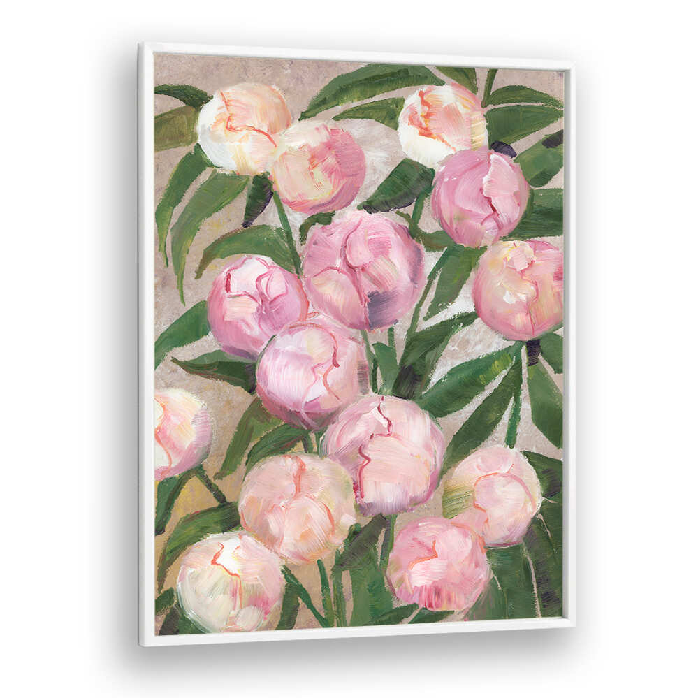 VALENTY PAINTERLY PEONIES , FLORAL FLOWER PAINTINGS