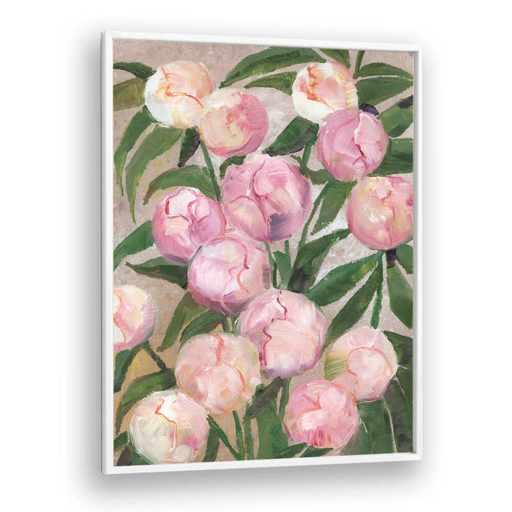 VALENTY PAINTERLY PEONIES , FLORAL FLOWER PAINTINGS