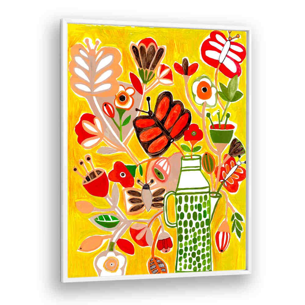 FLOWERS AND BUTTERFLIES , FLORAL FLOWER PAINTINGS