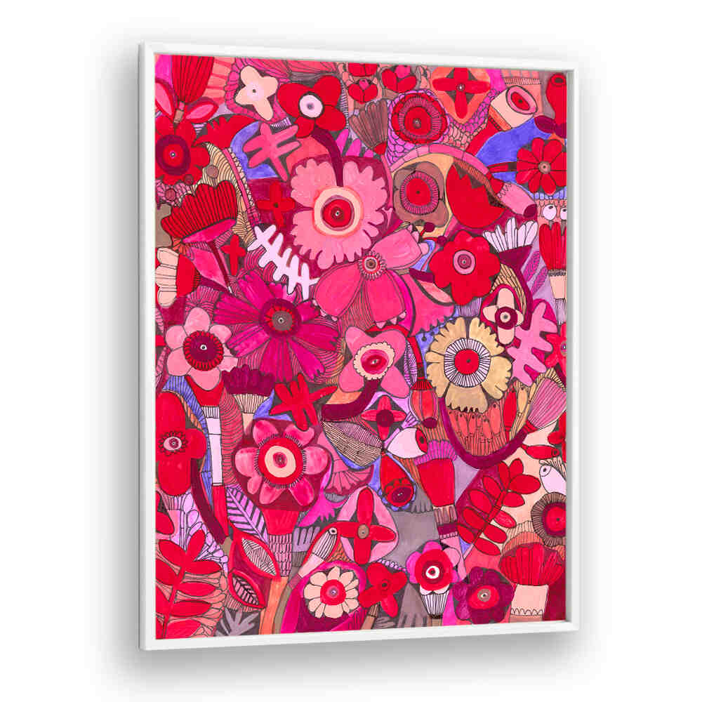 HOT PINK DELIGHT , FLORAL FLOWER PAINTINGS