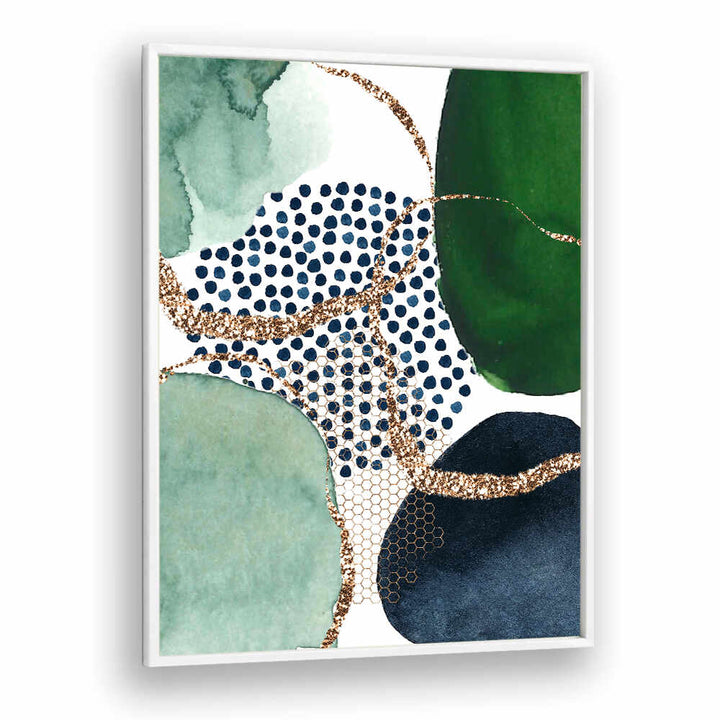 GREEN SHAPES , BOHO ART PAINTINGS