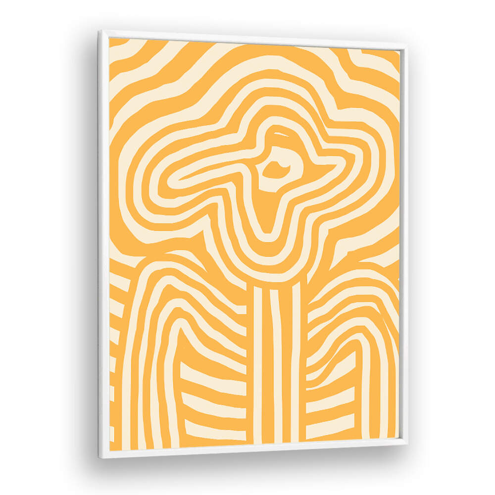 YELLOW STRIPED FLOWER , FLORAL FLOWER PAINTINGS