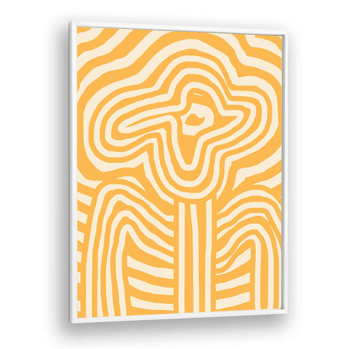 YELLOW STRIPED FLOWER , FLORAL FLOWER PAINTINGS