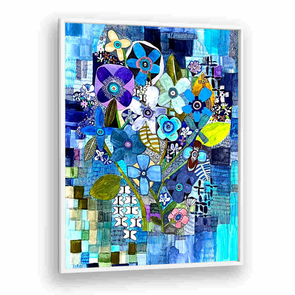 SO BLUE , FLORAL FLOWER PAINTINGS