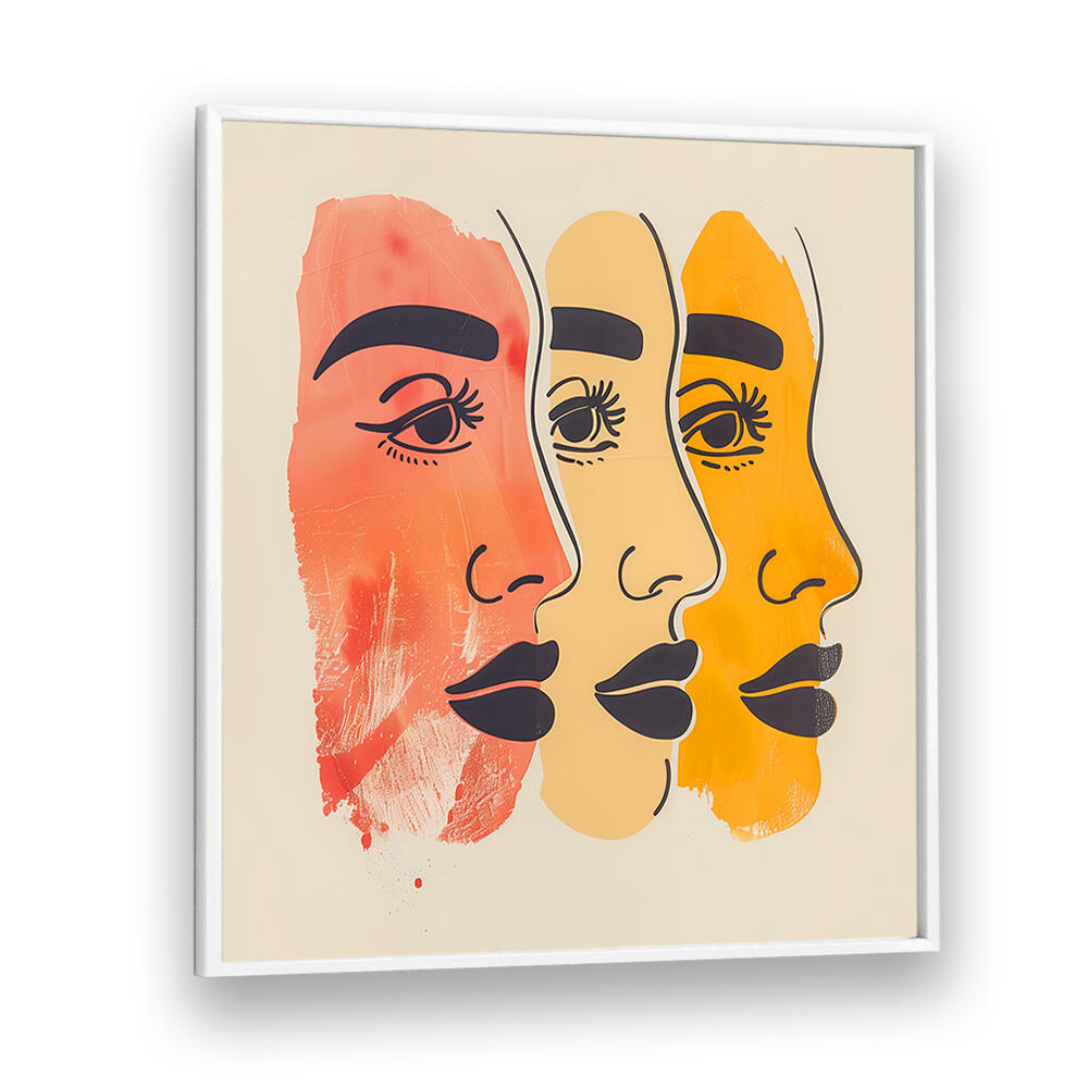 THREE FACES , BOHO ART PAINTINGS