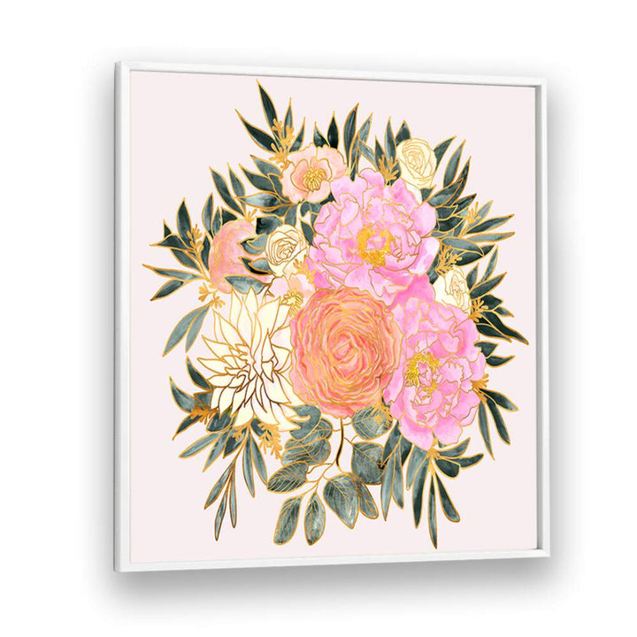NANETTE FLORAL BOUQUET IN PASTELS , FLORAL FLOWER PAINTINGS