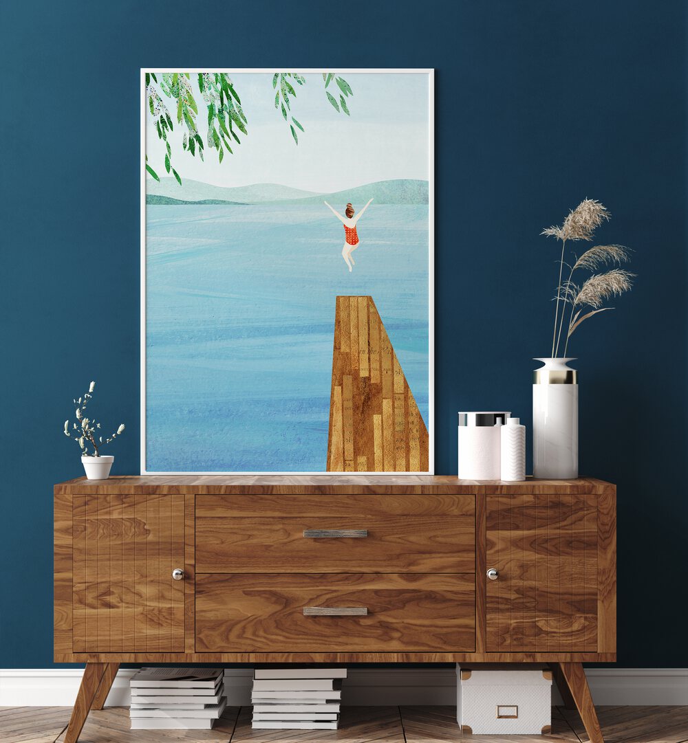 WILD, VIBRANT art print showcasing a joyful swimmer, perfect for energizing your decor. Transform your space today!