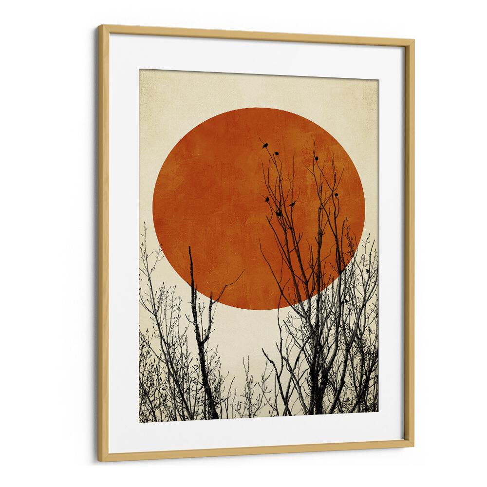 Stunning WINTER GLOW, LANDSCAPE PAINTINGS by KUBISTIKA, framed art capturing winter's serene beauty at Asianmonk.