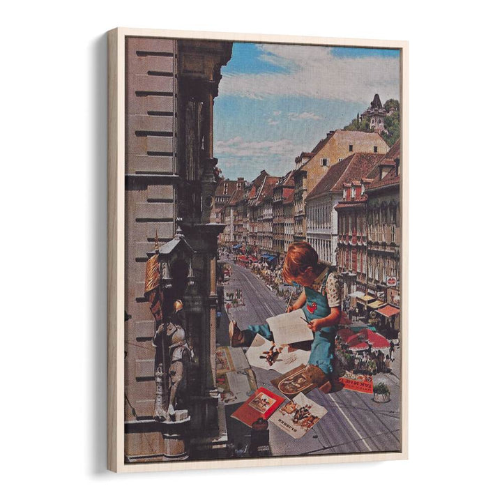 Surreal art print "WORK ON TIME" by Space Rocket Art captures imagination with creativity and charm.