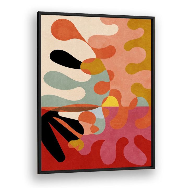 Bright and vibrant WARM COLORS GEO V, ABSTRACT PAINTINGS by Ana Rut Bre, showcasing modern elegance on canvas.