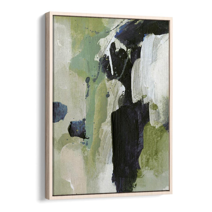 Stunning WATERFALL, ABSTRACT PAINTINGS by Dan Hobday, featuring enchanting colors in an oak wood floater frame.