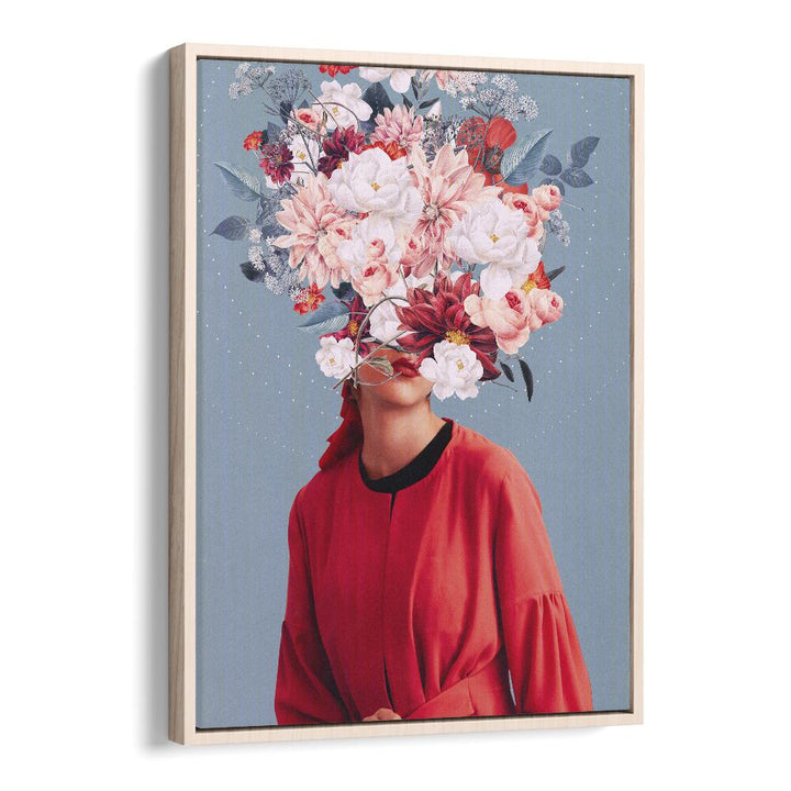 Surreal art print "We Gathered in Spring" by Frank Moth features floral elements and vibrant colors, perfect for any decor.