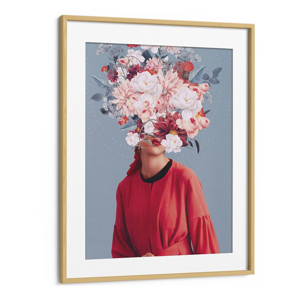 Captivating "We Gathered in Spring" surreal art prints by Frank Moth, framed in oak, enhance your space beautifully.