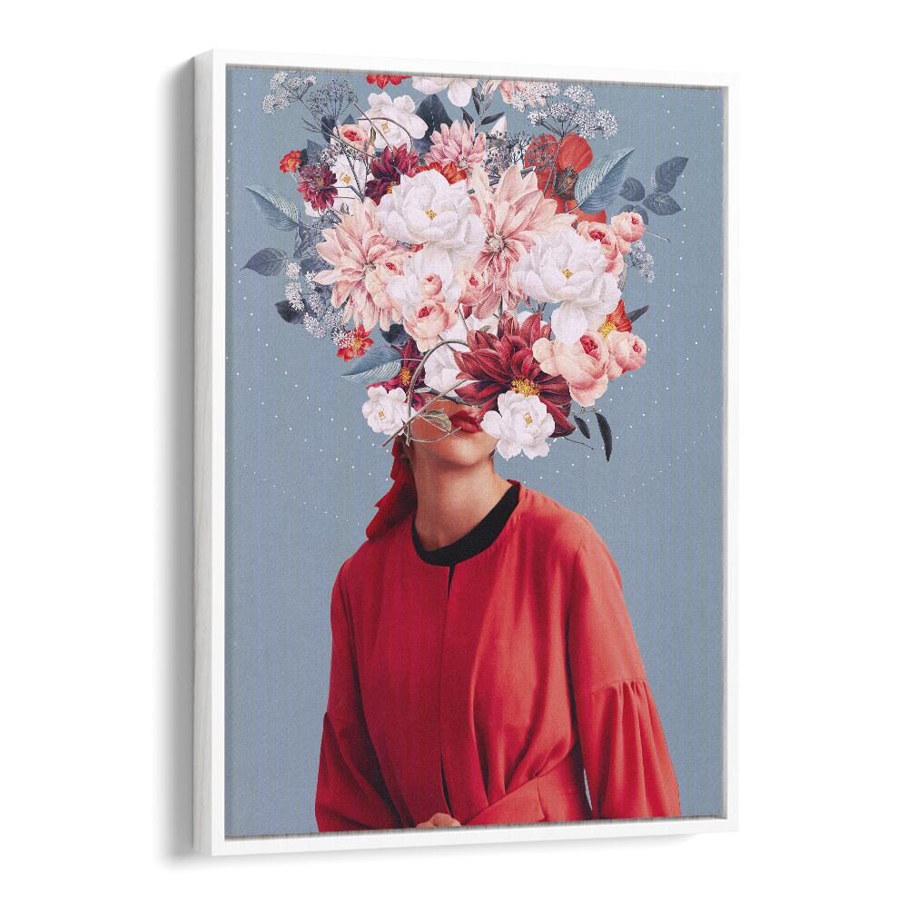 Surreal art print “We Gathered in Spring” by Frank Moth, showcasing floral elegance and vibrant colors.