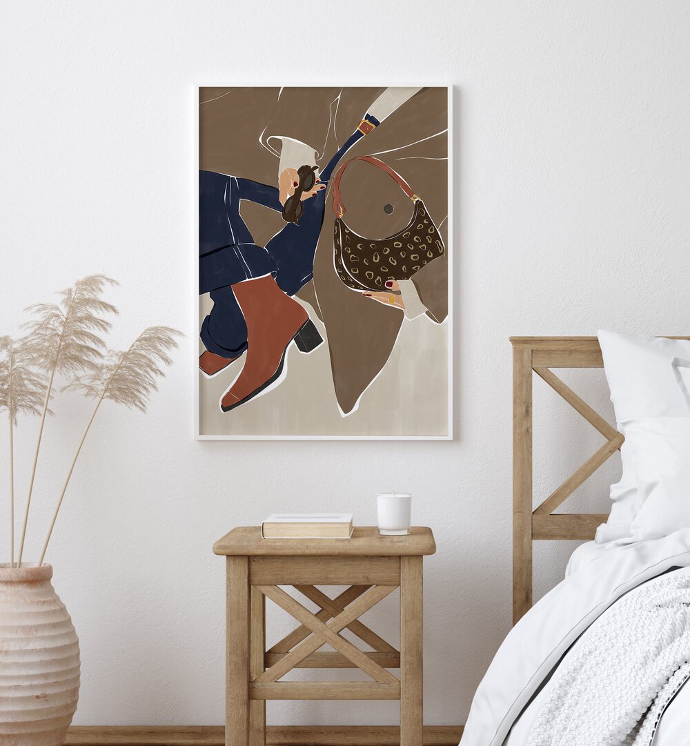 Stylish WEEKEND VIBES GALLERY WALL by Ivy Green enhances cozy living spaces with warm tones and modern art.