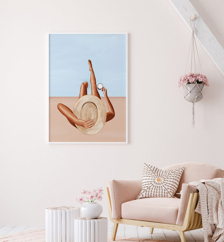 Stylish living room featuring the WEEKEND VIBES GALLERY WALL by Ivy Green, enhancing cozy relaxation with warm tones.