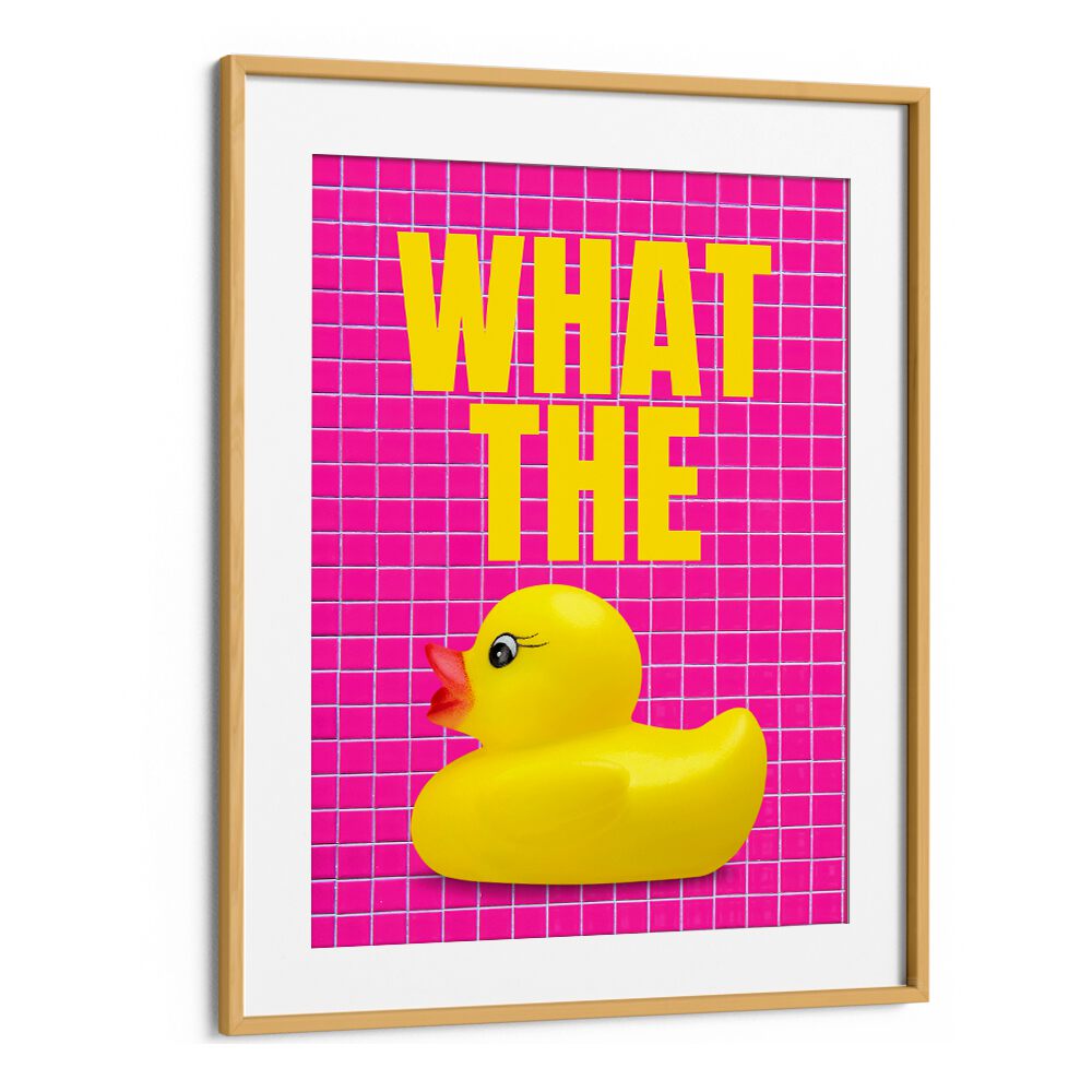 Colorful 'What the Duck, Quotes' poster in a framed design, perfect for adding humor to any space.
