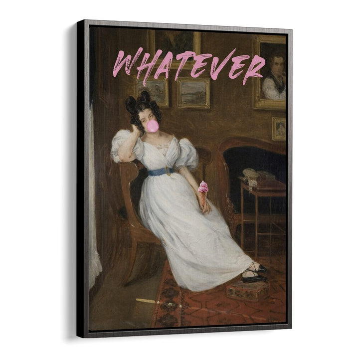 Stylish WHATEVER, ALTERED ART PRINTS featuring a playful twist on classic art, framed elegantly for modern decor.