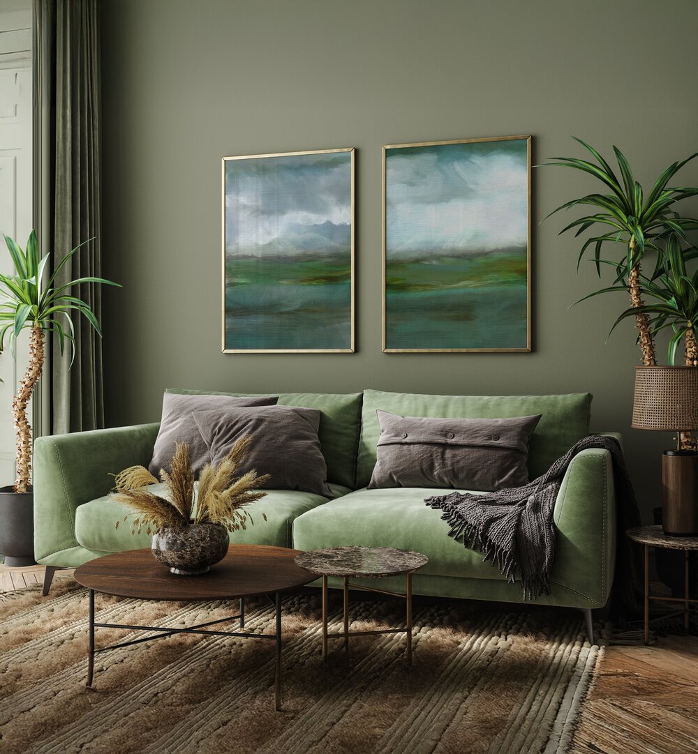 Transform your space with the WHISPERING MEADOWS SET, SET OF 2 PAINTINGS, showcasing serene natural beauty.