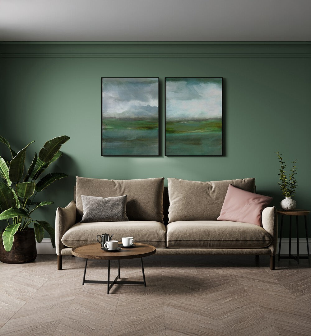 Enhance your decor with the WHISPERING MEADOWS SET, SET OF 2 PAINTINGS, perfect for a serene living space.