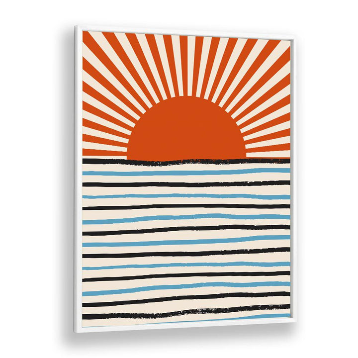 Vibrant RED SUN AND SEA, LANDSCAPE PAINTINGS add a stunning touch to any space, perfect for home decor enhancement.