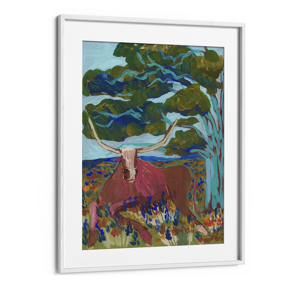 Vibrant TEXAS HILL COUNTRY LONGHORN, ANIMAL PAINTINGS by Eleanor Baker, perfect for enhancing your home decor.