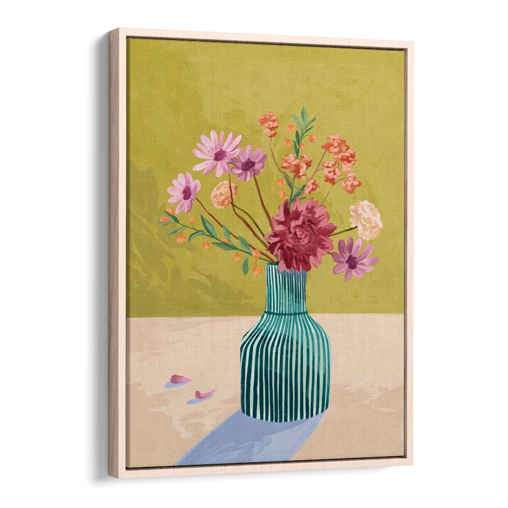 Bright floral arrangement in a vase, showcasing WILDERFLOWERS, FLORAL FLOWER PAINTINGS by Goed Blauw for vibrant decor.