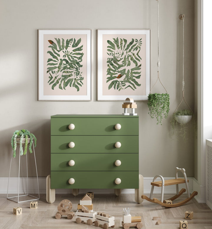 Enhance your decor with the WILDLEAF SYMPHONY SET, SET OF 2 PAINTINGS, showcasing vibrant nature-inspired designs.