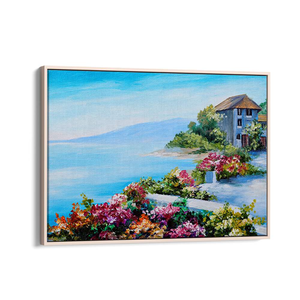 Explore the serene beauty of WINDOWS TO THE PAST, VINTAGE EUROPEAN PAINTINGS, framed in oak wood for timeless elegance.