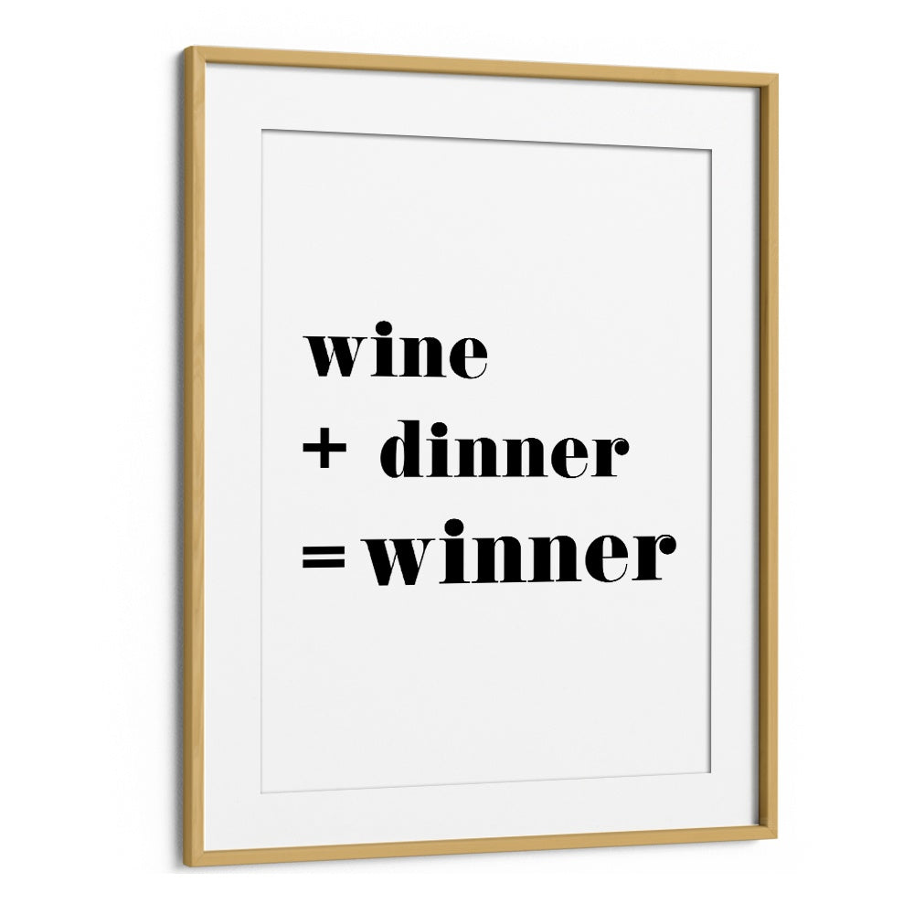 Stylish WINNER, QUOTES typography poster in an oak frame, perfect for inspiring your decor with creativity.
