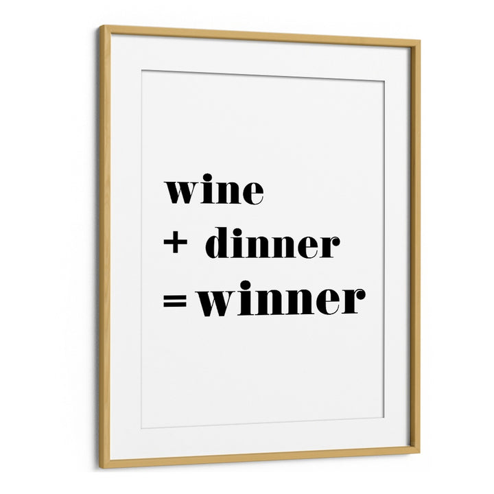 Stylish WINNER, QUOTES typography poster in an oak frame, perfect for inspiring your decor with creativity.