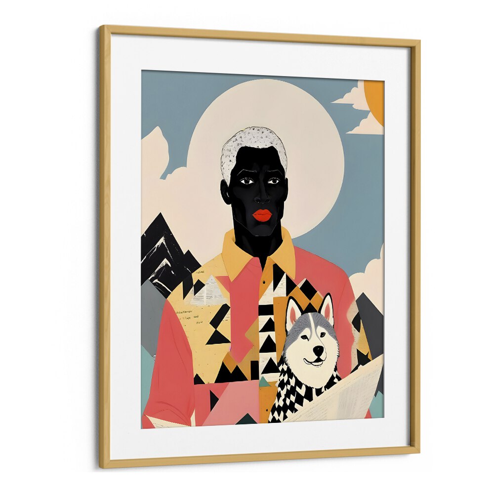 Uma Gokhale's WINTER COMPANION, PORTRAITS art print brings winter's essence to life in a stylish oak frame.