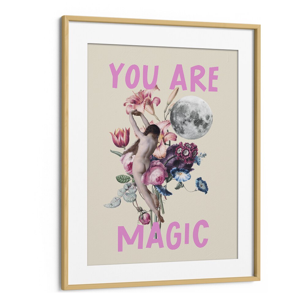 Transform your space with YOU ARE MAGIC, ALTERED ART PRINTS by Grace Digital Art Co., featuring enchanting floral designs.
