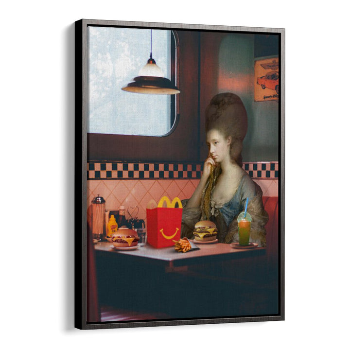 Elegant black floater frame showcasing YOU LEFT ME THROWN, ALTERED ART PRINTS, perfect for introspective home decor.