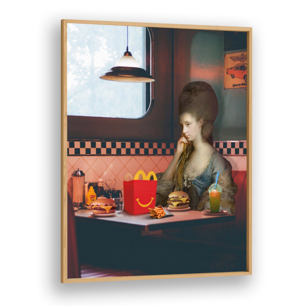 YOU LEFT ME THROWN, ALTERED ART PRINTS in oak frame adds emotional elegance to any home or office decor.