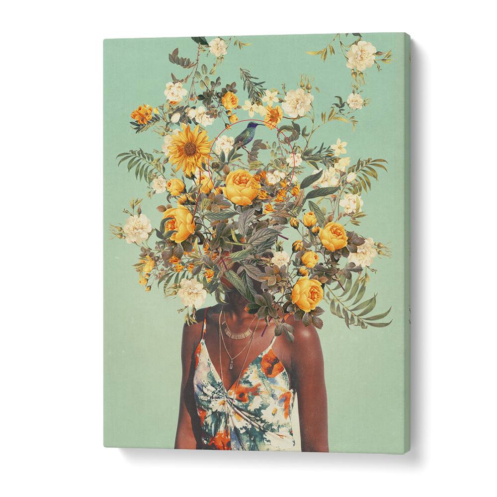 Vibrant surreal art print "YOU LOVED THOUSAND SUMMERS AGO" by Frank Moth, featuring floral elements and a unique composition.