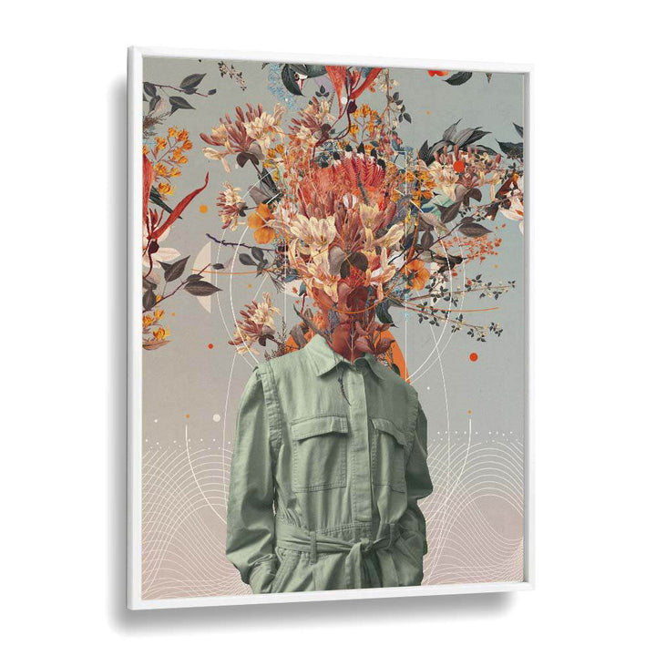 Surreal art print "YOU SMELL LIKE HOME" by Frank Moth, featuring floral elements in a modern frame.